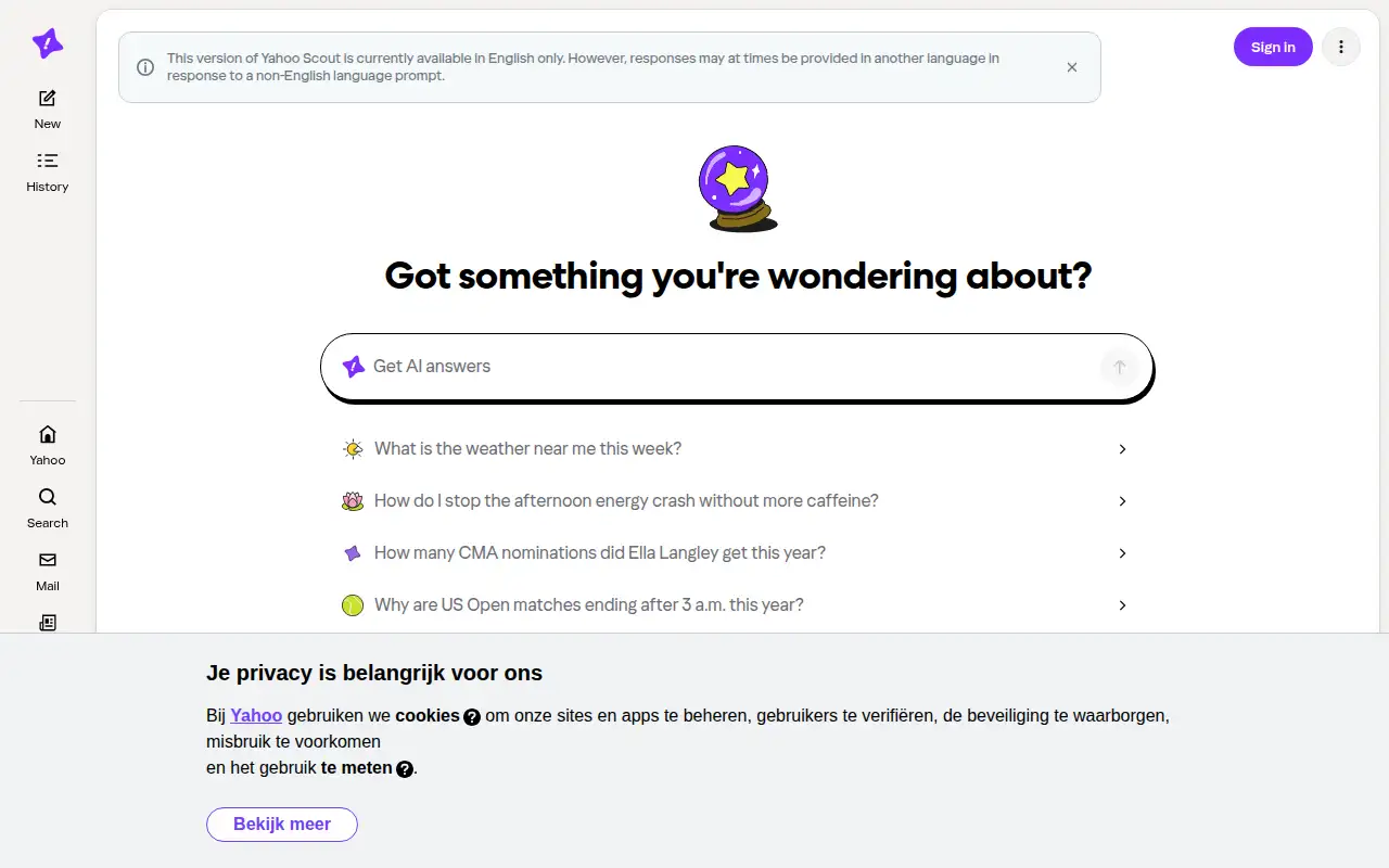 Yahoo Scout ekran görüntüsü